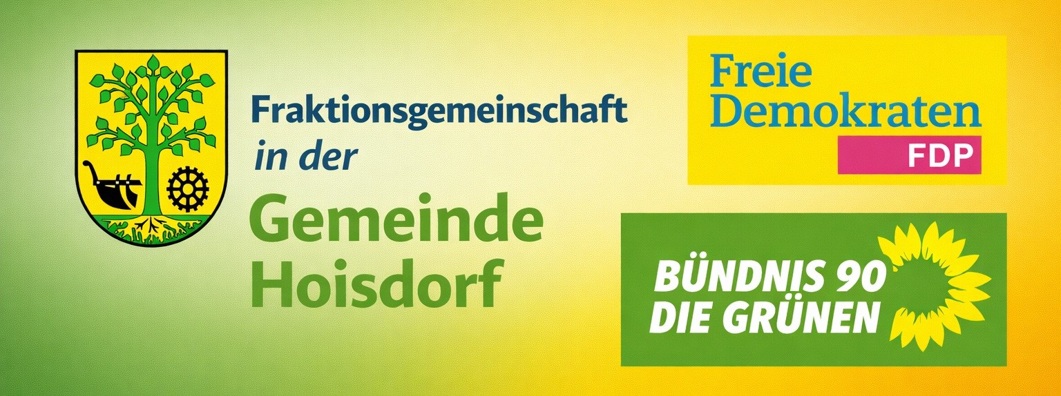 Fraktionsgemeinschaft in der Gemeinde Hoisdorf – GRÜNE und FDP mit Gemeindewappen